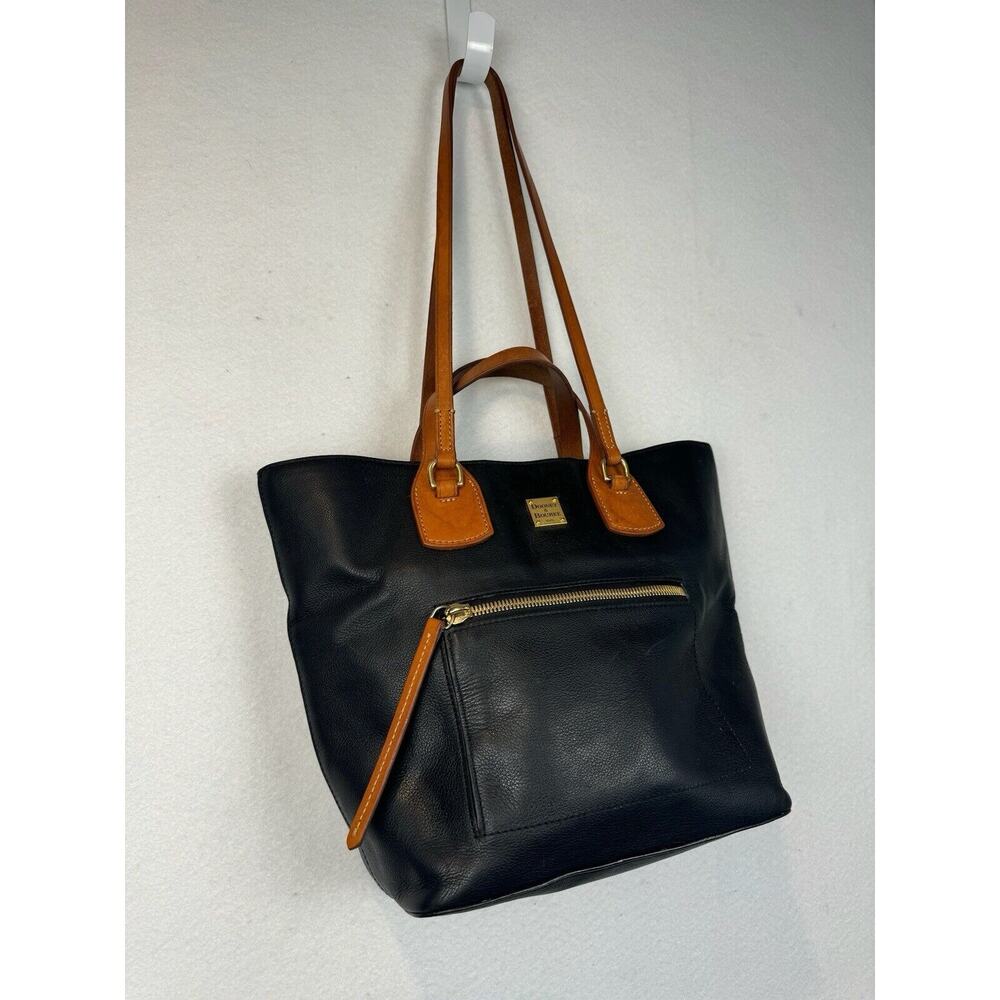 Dooney & Bourke Morgan Saddle Shoulder Bag Black Brown Leather‎ - Picture 3 of 14